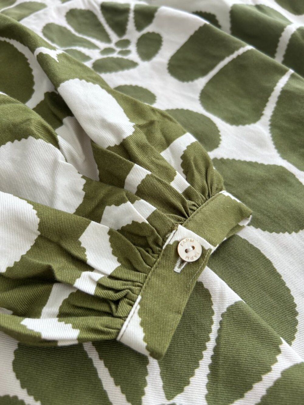 Farm Rio Green/White Palermo Puff Sleeves Floral Maxi Dress Size Medium - Picture 6 of 14